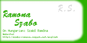 ramona szabo business card