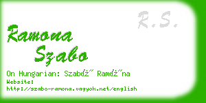 ramona szabo business card